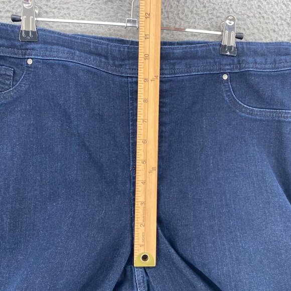 Chicos Jeans Womens 1.5 US 10 Blue Dark Wash Denim Girlfriend Slim Ankle Pull On - Picture 8 of 11